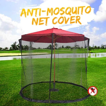 

Afternoon Tea Mosquito Net Zipper Closure Polyester Sun Protection Patio Umbrella Cover Sunscreen Table Garden Anti Insect Mesh