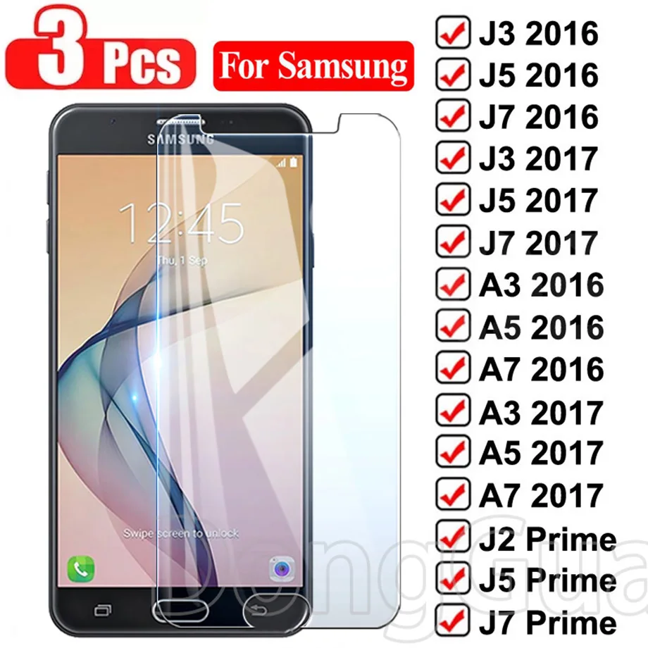 9h 3pcs Protective Glass For Samsung Galaxy J3 J4 J5 J7 A3 A5 16 17 Prime A51 1 Tempered Screen Protector Glass Film Phone Screen Protectors Aliexpress