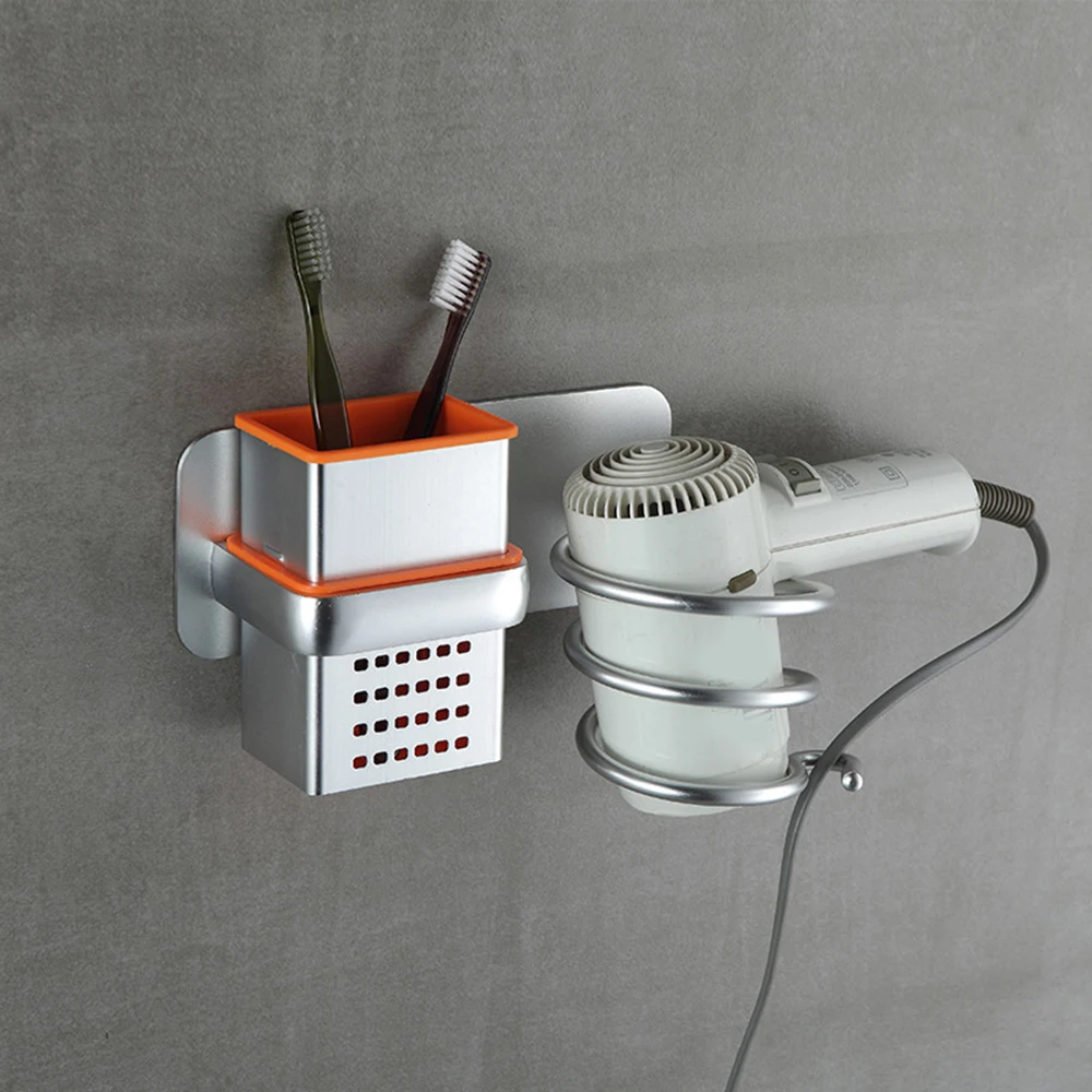 

High Quality Comb Cosmetic Straightener Shampoo Toothbrush Wall Mount Organizer Hair Dryer Holder Bathroom Shelf Storage Rack