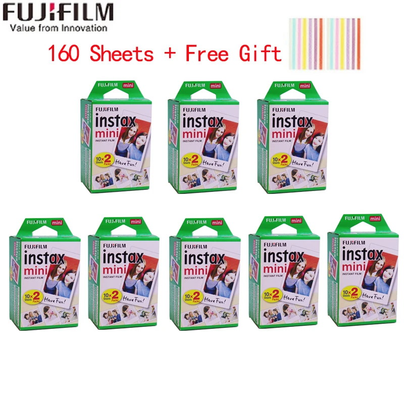 10-200 листов Fujifilm instax mini 9 фильм белый край 3 дюймов широкий пленка для Фотоаппарат моментальной печати mini 8 7s 25 50s 90 фото бумага - Цвет: 180 Sheets