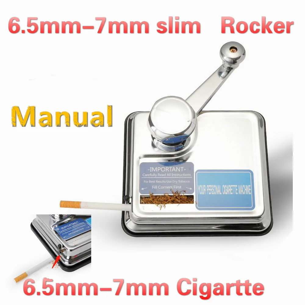 6.5mm Slim Diameter Stainless Steel Metal Manual Hand Rocker Cigarette