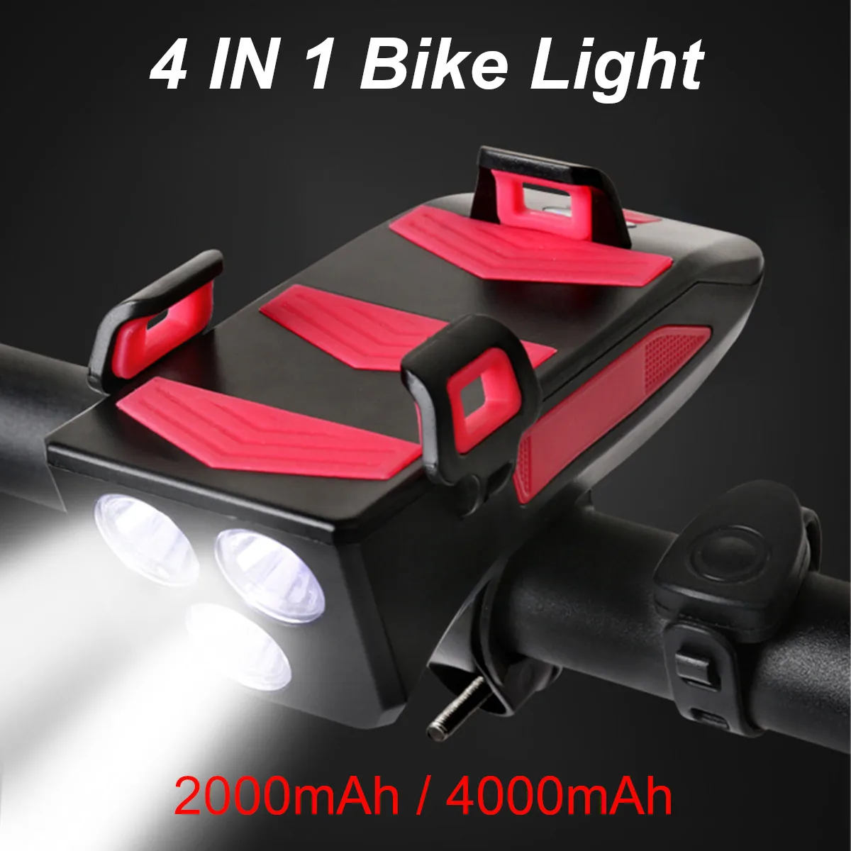 4000mAh In Bicycle Light USB Rechargeable LED Bike Headlight