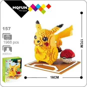 

LNO Japanese Cartoon Anime Game Pikachu Diamond Toys Big Cute Anime Slef-assembly Model Mini Building Bricks Christmas Gifts