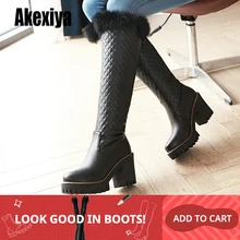 Хлопковые модные водонепроницаемые зимние сапоги; женские сапоги до колена; зимние сапоги на высоком каблуке; обувь на меху на платформе; женская обувь; цвет белый, черный