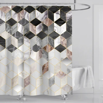 

Quality Polyester Waterproof Shower Curtain 3D Digital Printing Carpet Toilet Mat Bathtub Partition Tools Bathroom Accessories