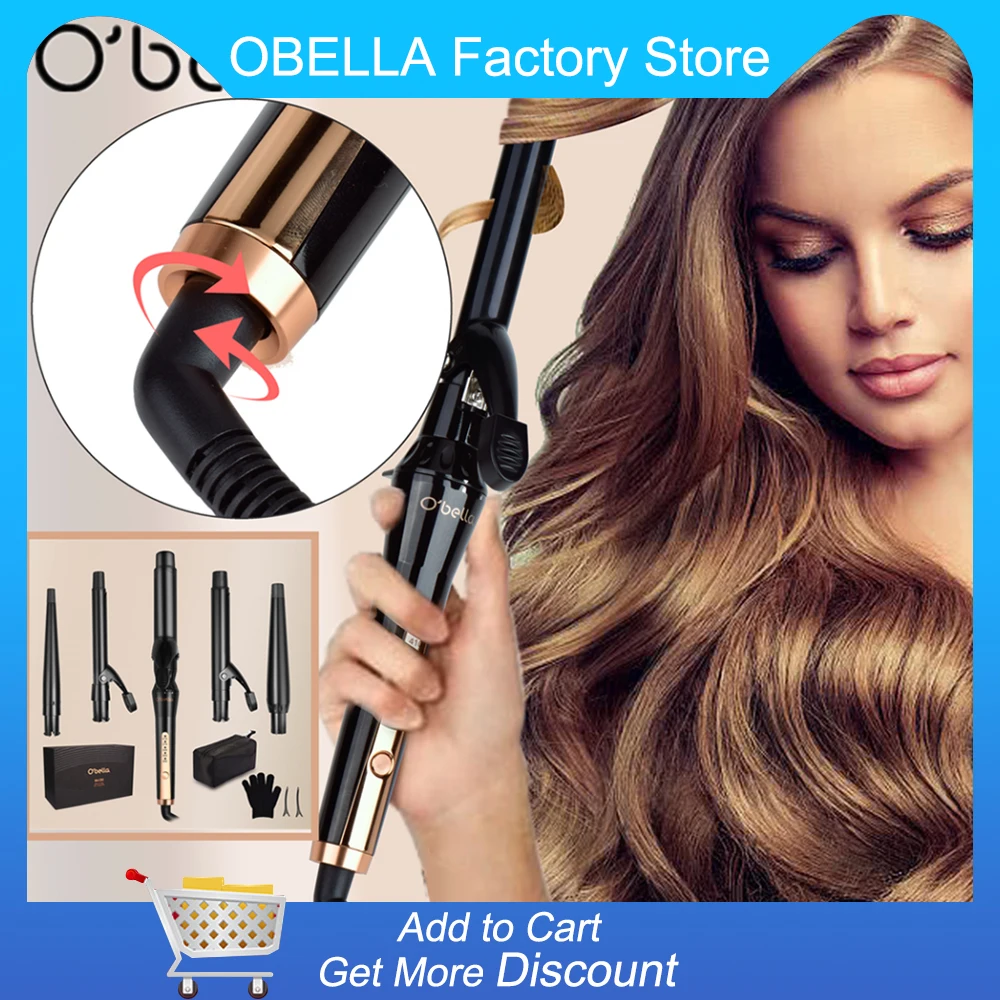 

O'Bella C83 5-in-1 Curling Iron Wands Bar For Hair Curling Iron Corrugation Multifunctional 9-32mm Rotating Hair Curler
