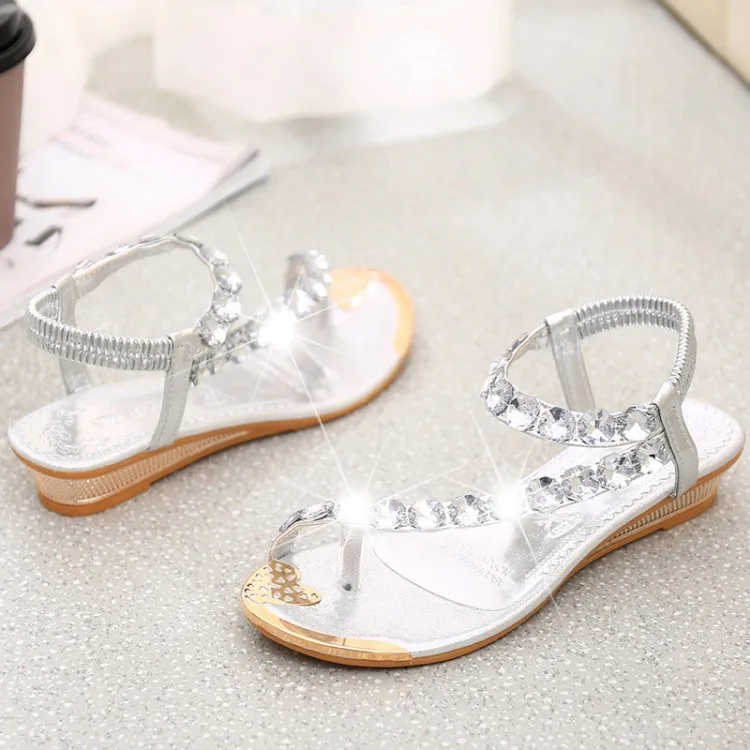 

2016 Spring And Summer New Style Rome Sandals Women's Flat Man-made Diamond Split Toe Sandals Bohemian Broken with WOMEN'S Shoes