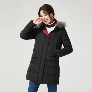 

White Duck Down Jacket Women Winter Coat Women Down Coat Hooded Puffer Jacket Warm Parka Veste Femme G1180081 YY1450