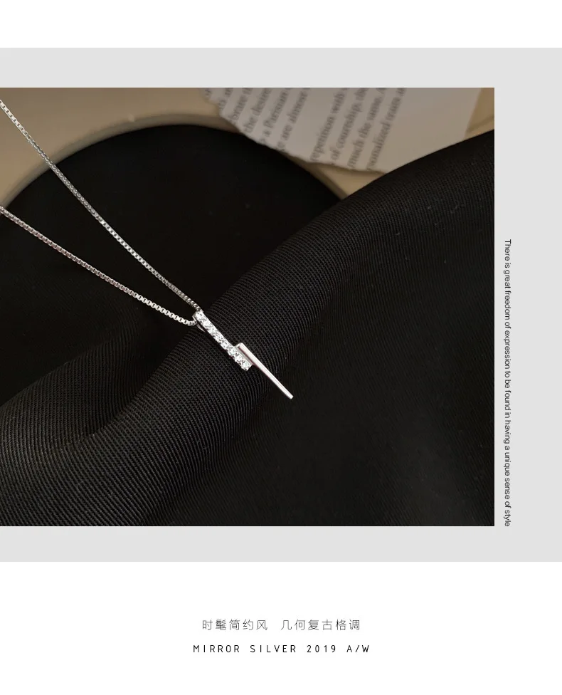 925 пробы серебряные украшения со стразами геометрические круглые полосы Длинная цепочка на шею ожерелья Kolye Bijoux Femme колье