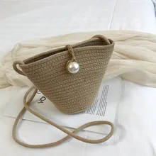 Жемчужный замок соломенная сумка дикая девушка плечо мессенджер плетенная сумка женская Летняя Пляжная сумка клатч кошелек