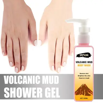 

100ML Volcanic Mud Shower Milk Body Wash Whitening Deep Cleansing Skin Care Moisturizing Exfoliating Gel Body Care