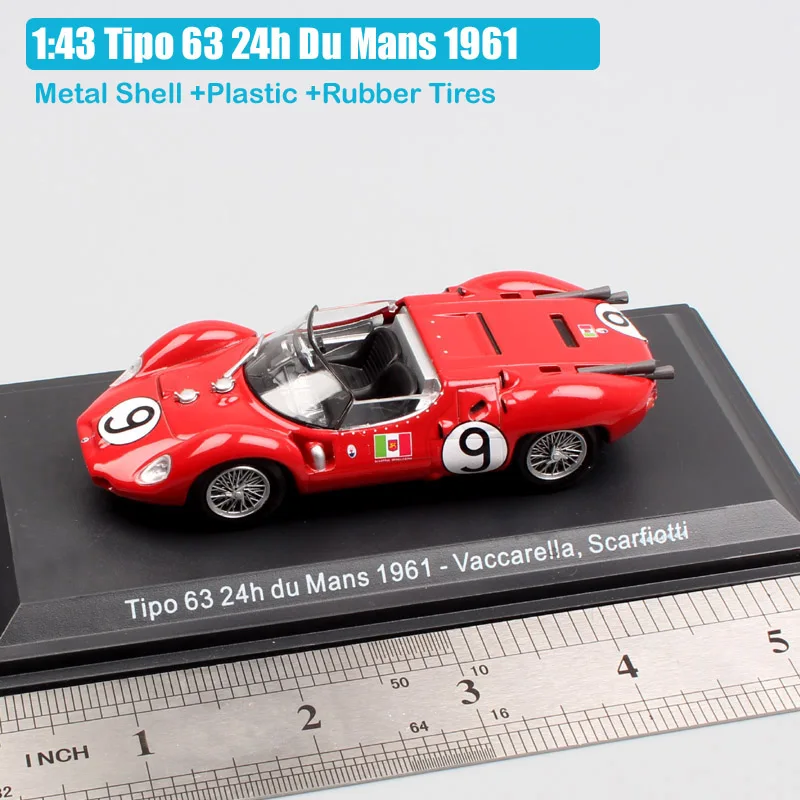 1:43 Масштаб Мини Классический LEO Tipo 63 24h du mans 1961 No#9 vakcarella Scarfiotti racer Diecasts& Toy Vehicles модель автомобиля игрушка для детей