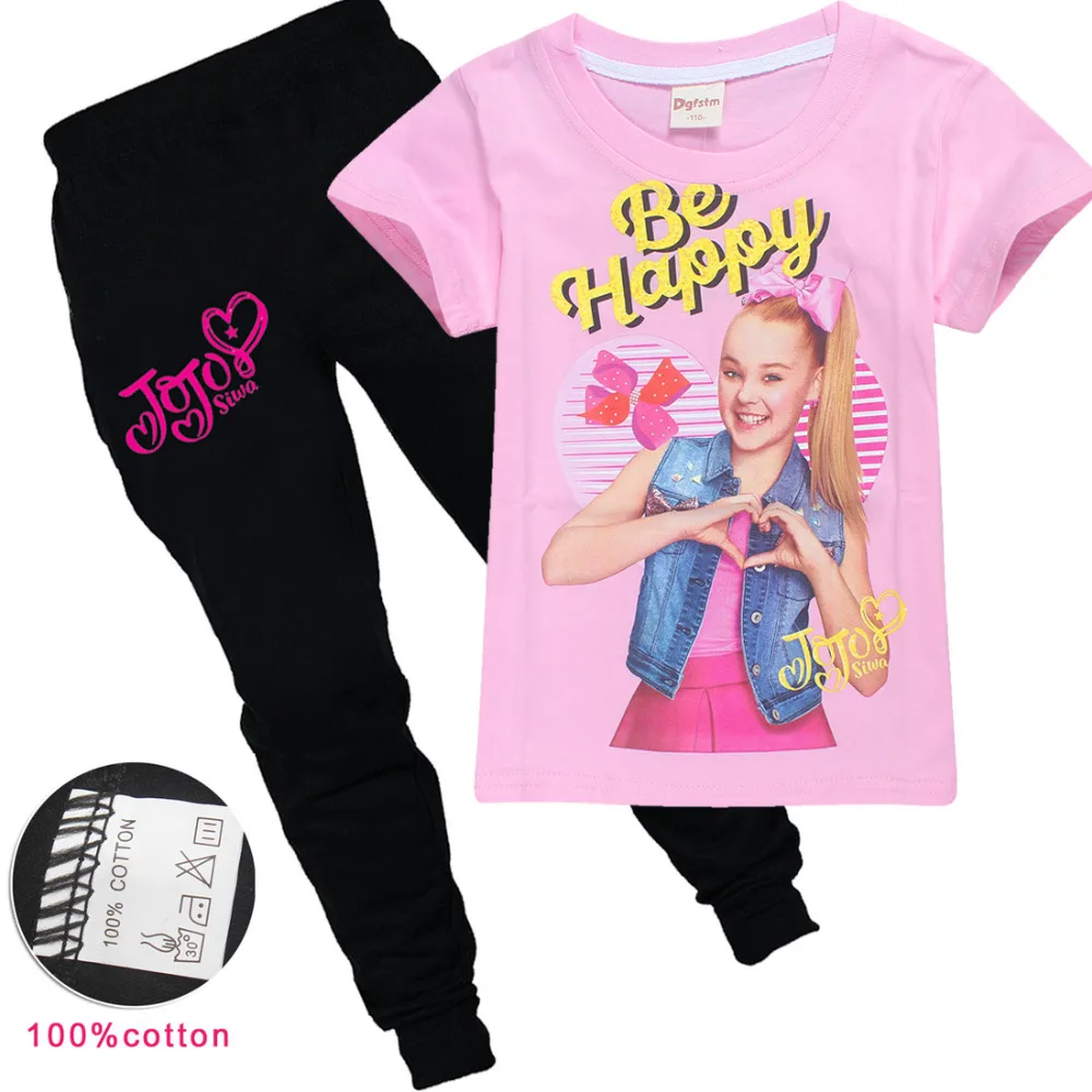 Лидер продаж, JOJO Siwa/летние короткие топы для девочек+ леггинсы, штаны, одежда футболка костюм для косплея для девочек Детские костюмы из 2 предметов