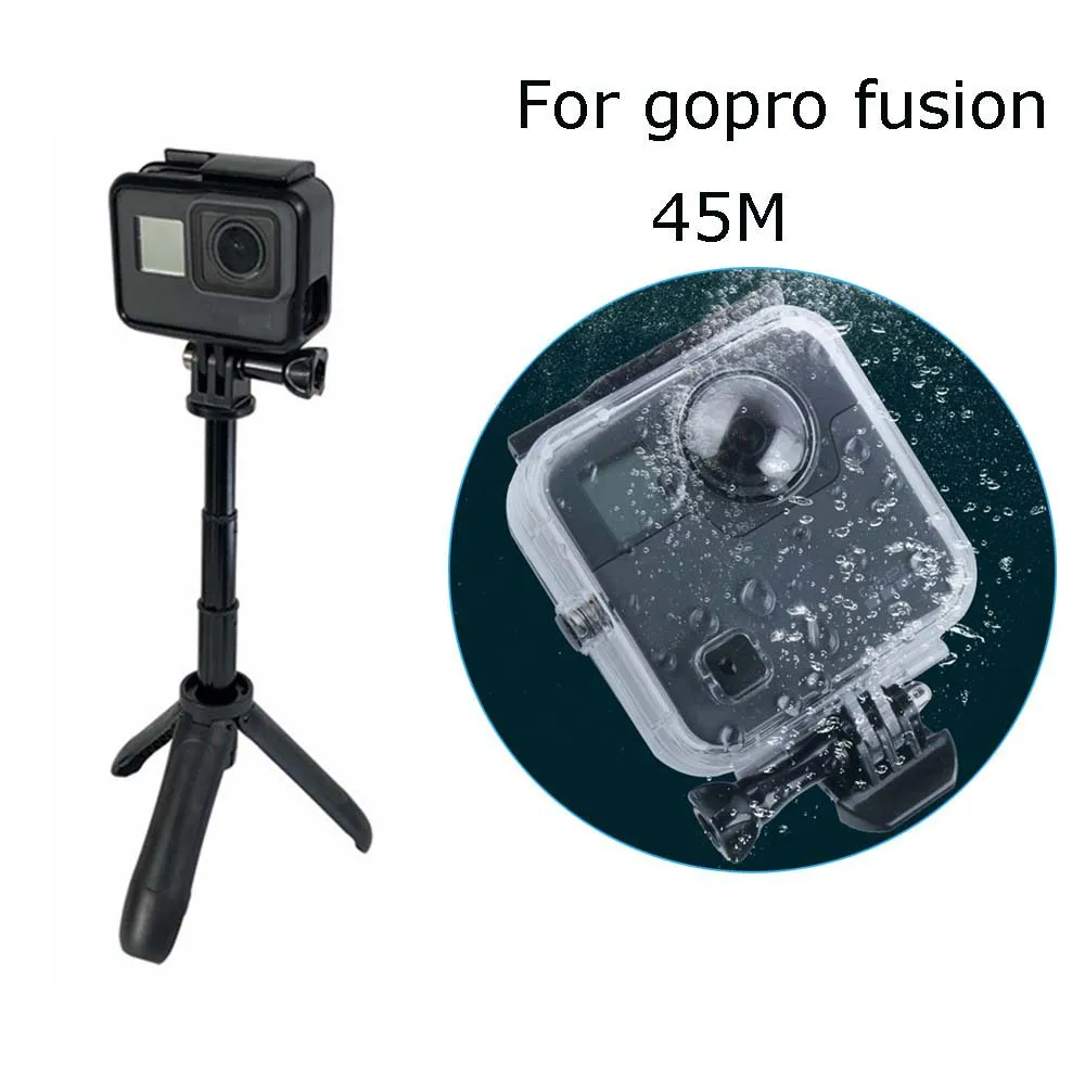 Go Pro Fusion мини штатив mout + 45 м подводный водонепроницаемый чехол для GoPro fusion 360
