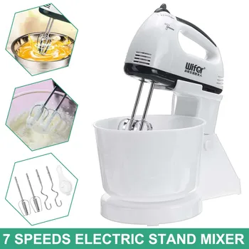 

7 Speed 100W Electric Food Mixer Table Stand Cake Dough Mixer Handheld Egg Beater Blender Baking Whipping Cream Machine