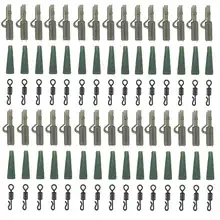 90 шт./компл. Карп Рыболовная свинцовая зажим набор силиконовых Карп рыболовные снасти безопасности свинца зажим+ для Вертлюги+ Хвост резины набор