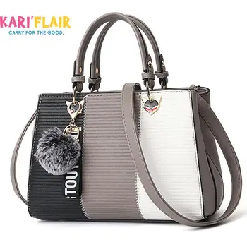 

Women 2020 Luxury Patchwork Handbag Hairball Ornaments Totes Party Purse Ladies Messenger Crossbody Shoulder Bags Women Handbags