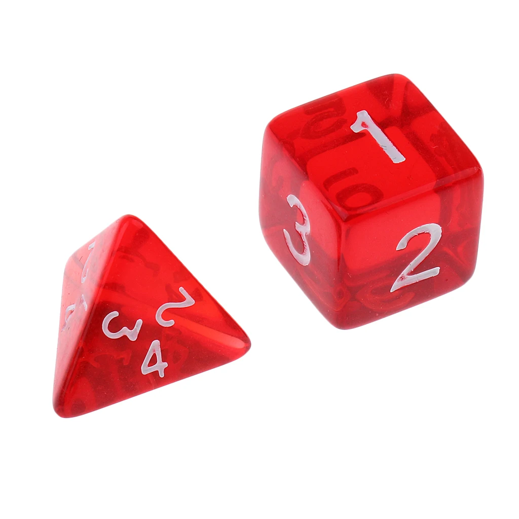 63pcs/bag 9-color D4-D20 Multi-Sided Game Clear Dices for D&D RPG Board Game