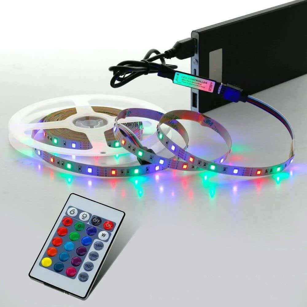 USB DC 5V SMD 3528 Светодиодная лента инфракрасный пульт дистанционного управления Водонепроницаемая светодиодная лента Гибкая Диодная лента