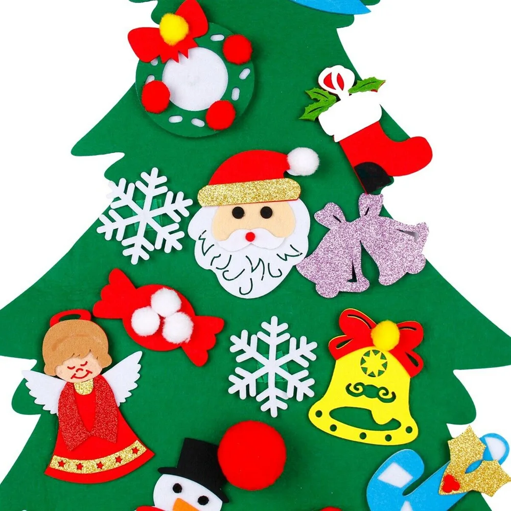 Детская войлочная Рождественская елка с орнаментом Рождественский подарок DIY дверь Настенный декор