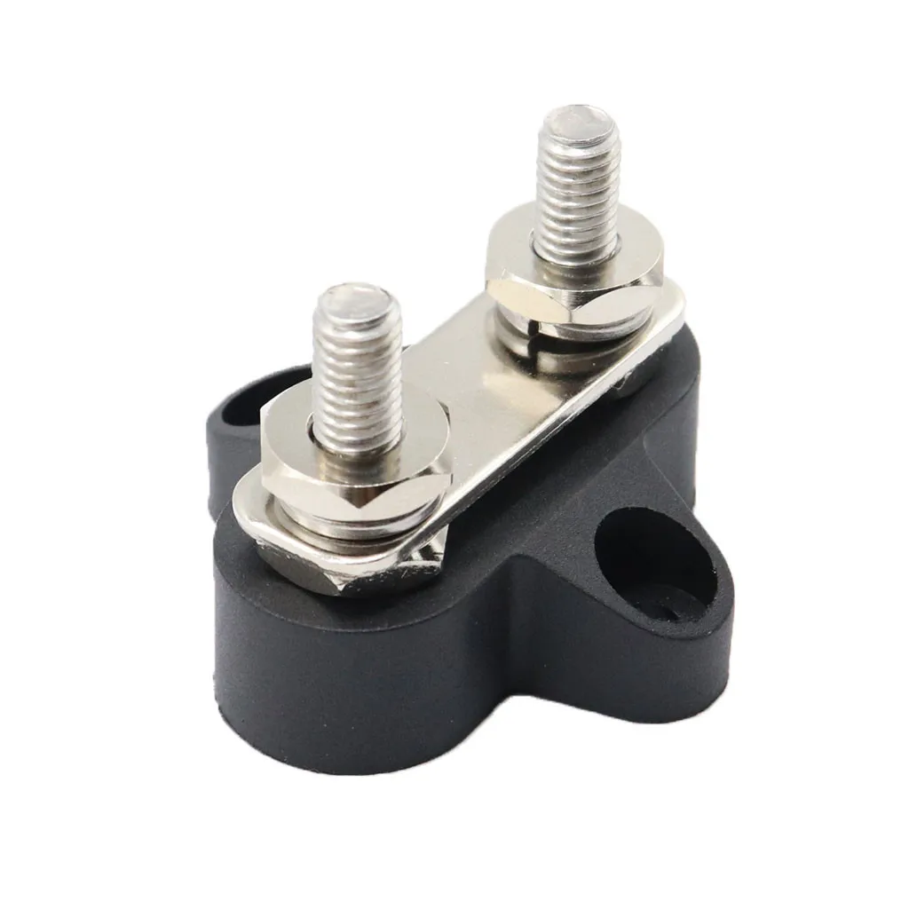 

Battery Power Bus Bar Terminal Block Stud Junction Post Heavy Duty Dual M6 Negative Distribution Stud for Truck RV Boat Car #X1
