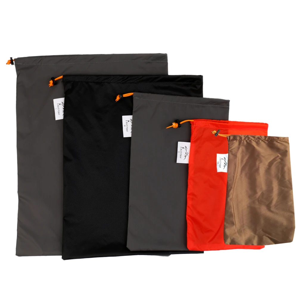 5pcs/set XS-XL Drawstring Stuff Sack Travel Camping Gadgets Accessories Bags