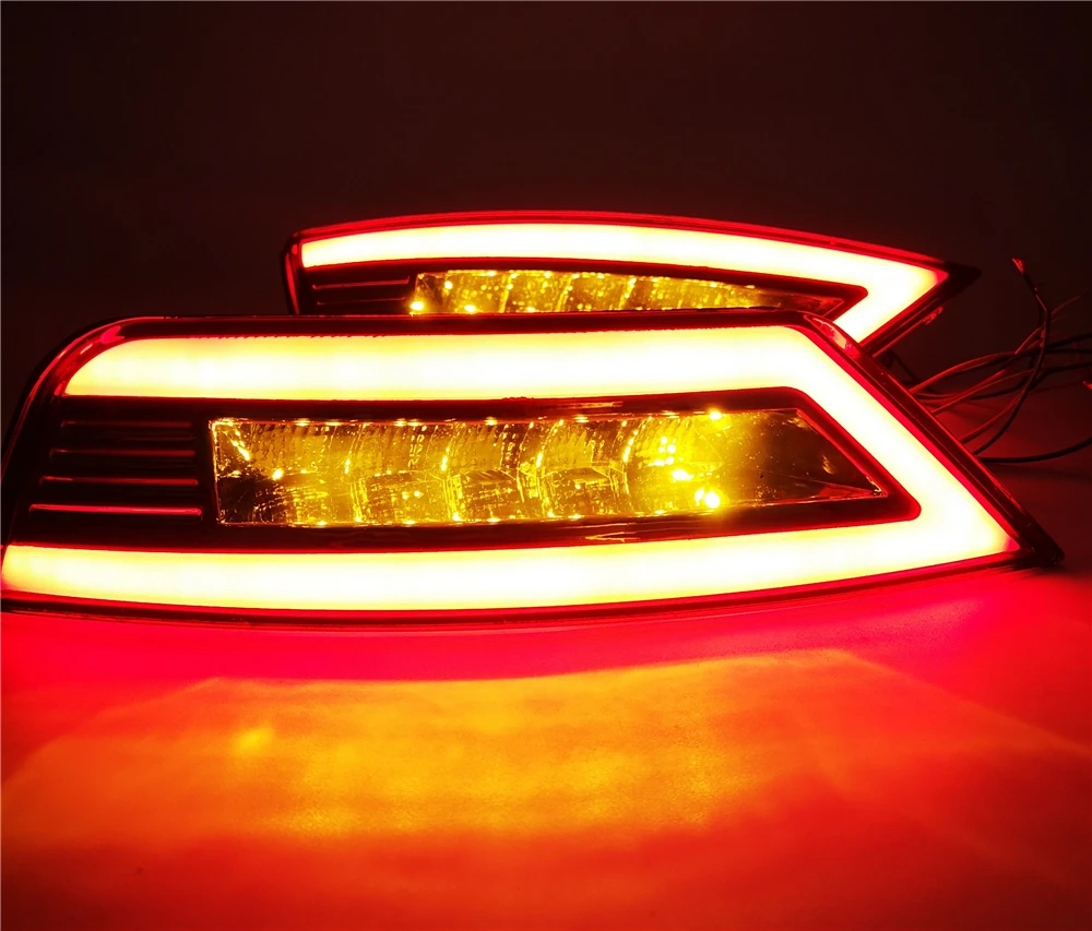 2 шт. светодиодный для Ford Ecosport 2013 светодиодный задний бампер светильник противотуманный фонарь стоп-сигнал Предупреждение светильник отражатель лампы