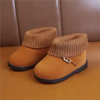 

Autumn Winter Children Snow Boots For Girl Knitted Toddler Girl Warm Boots Casual Style Girls Boot