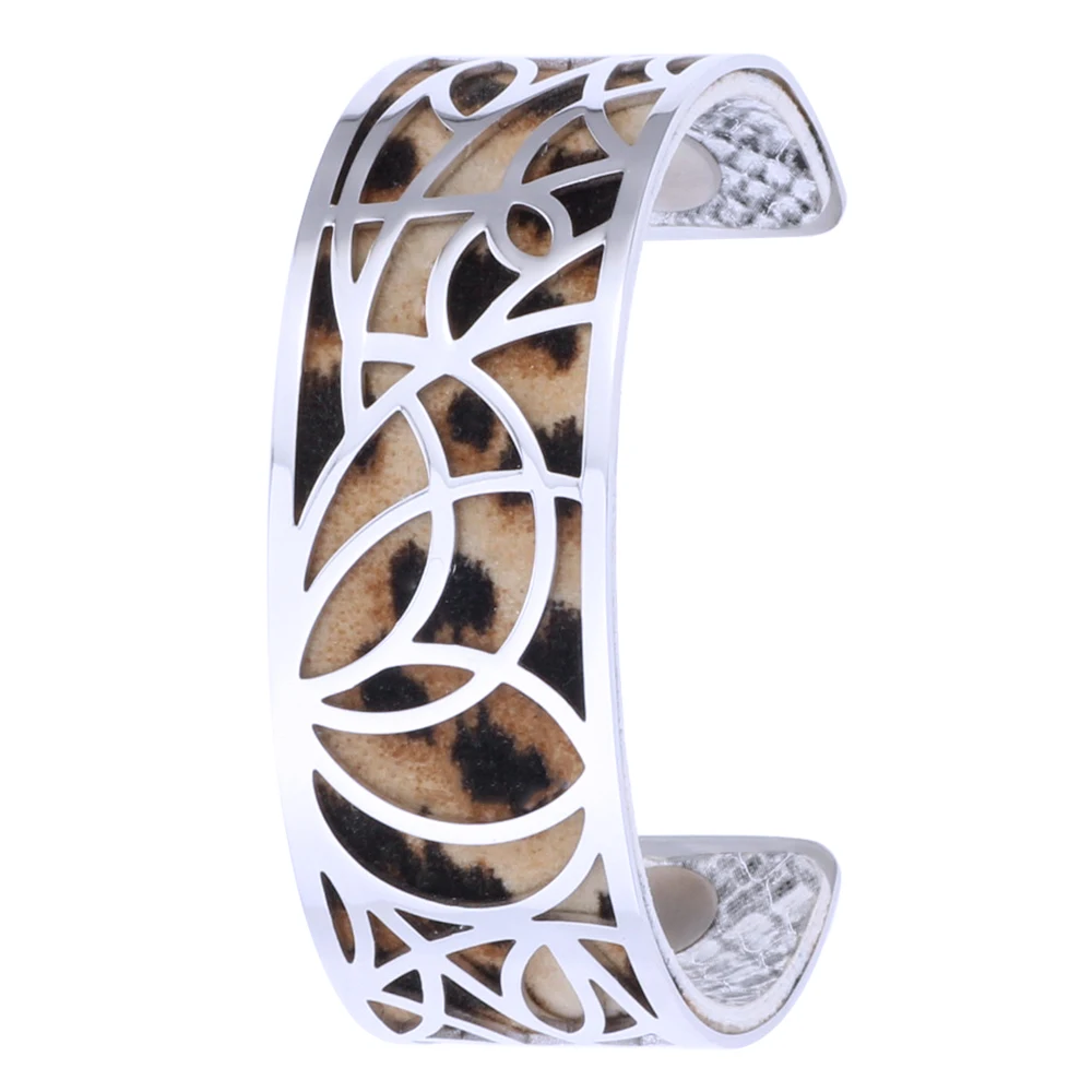 Yoiumit Titanium Stainless Steel Cuff  Bracelet For Women New Style Ladies Bangles Geometric Pattern Interchangeable Le