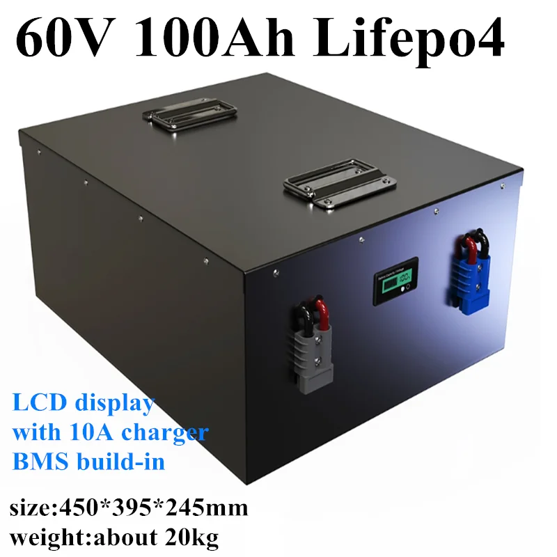 GTK Rechargeable 60V 100Ah Lifepo4 battery with BMS build-in for scooter Inverter EV caravan EV+10A charger | Электроника