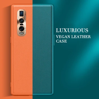 

Phone Case for OPPO Find X2 Pro Case Cover Vegan Leather Soft TPU Silicone Frame Hard Back Cover Funda for OPPO Find X 2 Pro 5G