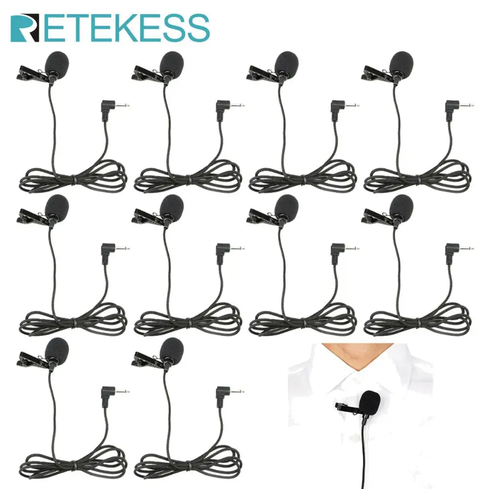 10pcs Clip on Lapel Microphone 3.5mm Jack Hands free Wired Microphone