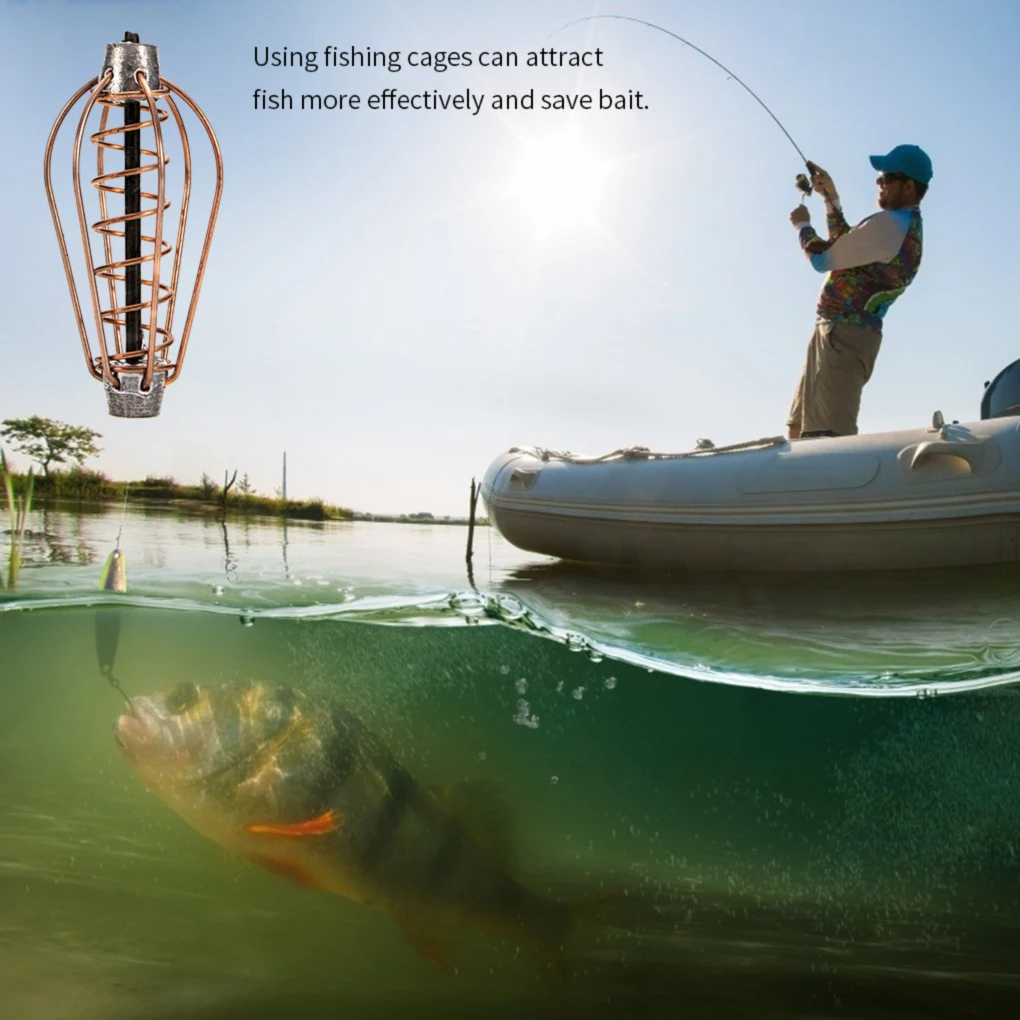 Fishing Feeder Lure Bait Cage Portable Metal Spring Basket Tackle Accessory,Fishing Feeder,Fishing Accessories,Fishing Tackle,Fishing Tools,Fishing Tool