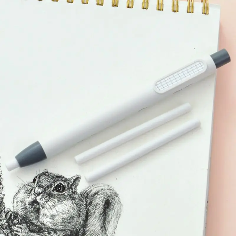Refillable Pen Shape Rubber Press Type Mechanical Eraser School Stationery Art