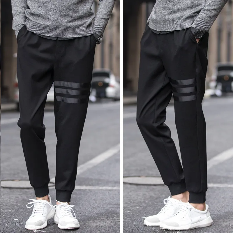 

New Style Spring Men Harem Pants Ankle Banded Pants Casual Sports Sweatpants Closing Skinny Pants Loose-Fit Long Pants