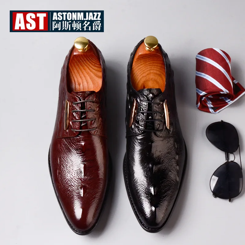 

2019 Spring New Style Crocodile Pattern Men's Formal Wear Business Leather Shoes Men's England Fashion Man Shoes