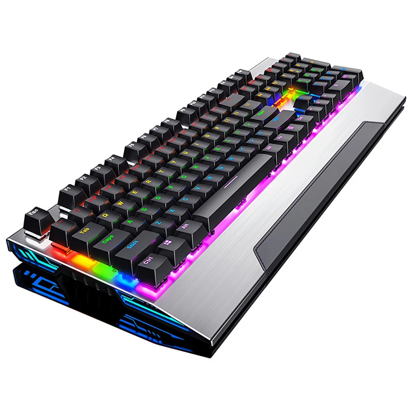 Wired Gaming Keyboard Mechanical Backlit Keyboards USB 104 Keycaps Round Keys Square Keys Gaming Keyboard For Game Laptop PC