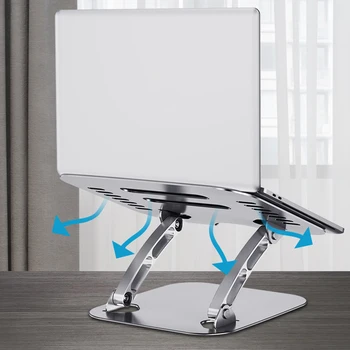 

VODOOL Foldable Laptop Stand Holder Aluminum Alloy Adjustable Height Angle Notebook PC Cooling Riser Support Bracket Dropship