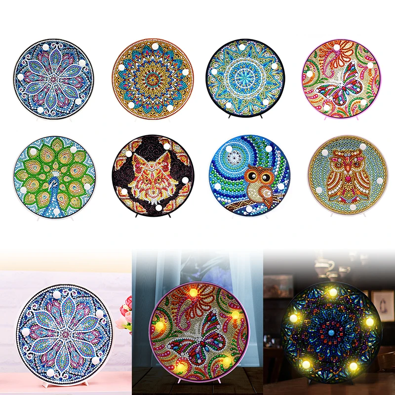 

DIY Animal LED Diamond Painting Light Box Cross Stitch Embroidery Lamp Full Special Drill LED Lamp Rhinestones Home Decoration