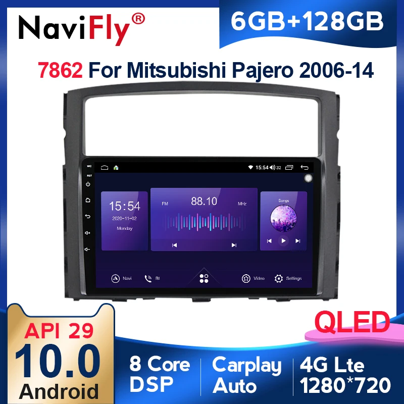 Автомобильное радио мультимедийный видеоплеер NaviFly экран 7862 дюймов QLED 1280*720 Android 10