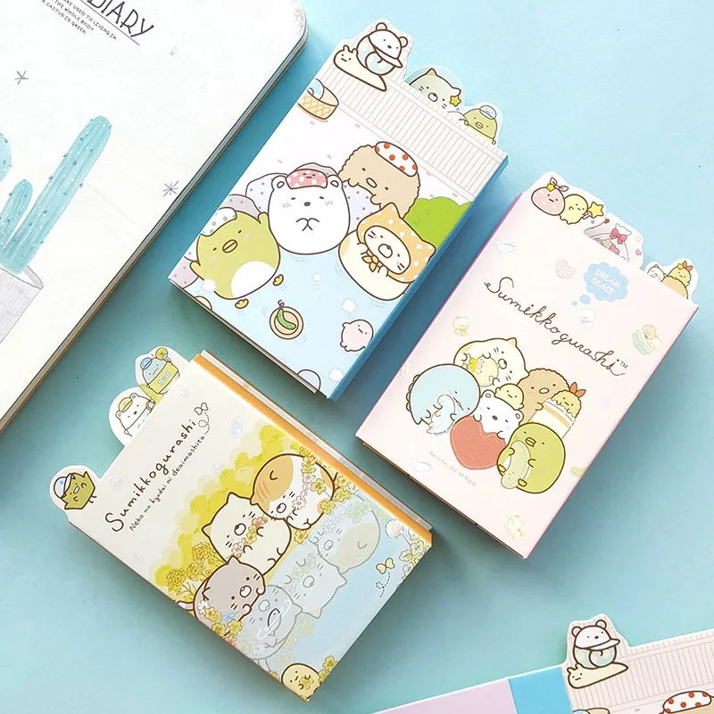 Sumikko Gurashi 6 складной блокнот для заметок милый N Times Sticky Notes закладки для блокнота канцелярские наклейки подарок школьные принадлежности