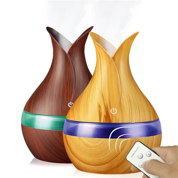 

300ml Mini USB Electric air humidifier remote Aroma air diffuser wood Ultrasonic Essential oil Aromatherapy mist maker home