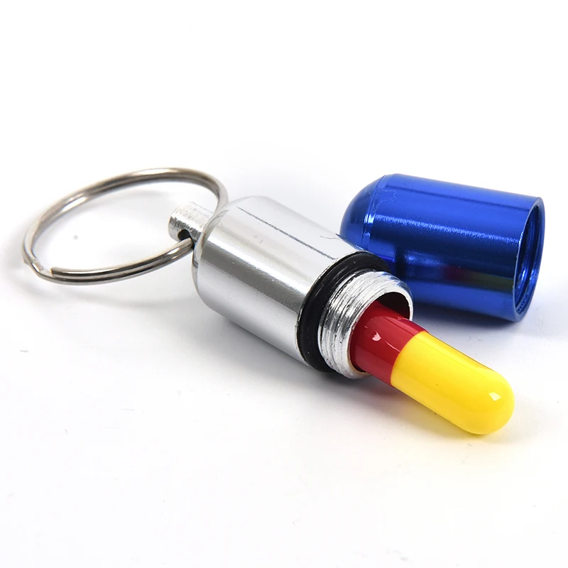 Waterproof Aluminum Pill Box Case Bottle Cache Drug Holder Container Keychain Medicine Box Health Care