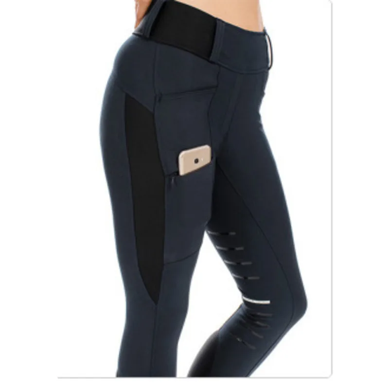EquestrianPantsMidwaistElasticHorseRidingPantsWomenPocket