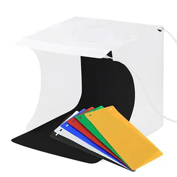 

Folding Studio Cake Photo Soft Box Mini Product LED Fill Light Simple White Warm Dimming USB Live Broadcasting