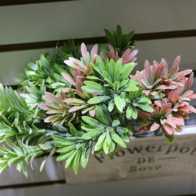 Artificial Plastic Lily Flowers Plants Fake Leaves Garden Shrubs Green