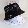 Unisex Harajuku Bucket Hat Women Men Panama Hats Outdoor Graffiti Hip Hop Cap Summer Fisherman Hat Bone Feminino ► Photo 3/6