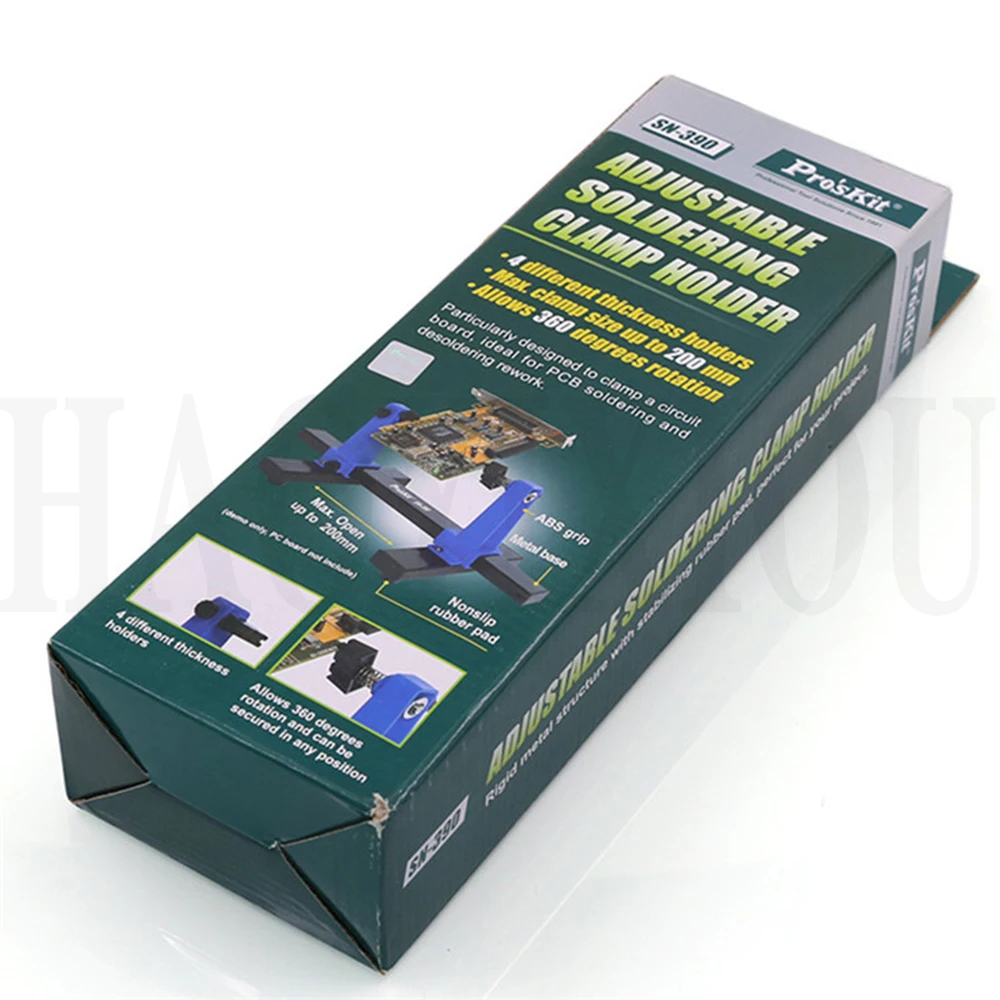 Pro'sKit SN-390, регулируемый держатель печатной платы, вращение на 360 градусов, печатная плата, подставка для пайки, зажим, инструменты для ремонта