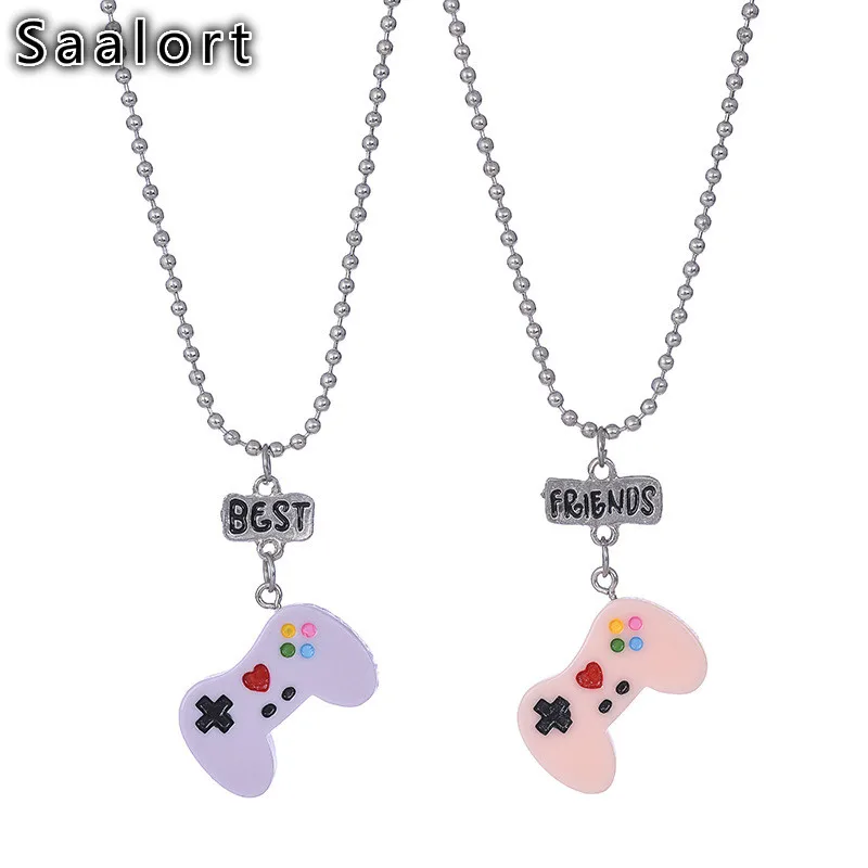 

Best Friends Gamepad Eco-friendly Alloy Pendant Necklace 2 Pieces/set BFF Friendship Jewelry Gift for Girls