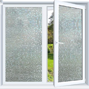 

Mini Mosaic Pattern Window Film Privacy Protection Translucence Static Cling Rainbow Effect Under Sunlight 17.77 by78.7 inch